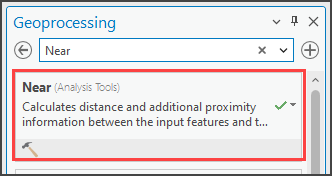 The Near tool in the Geoprocessing pane