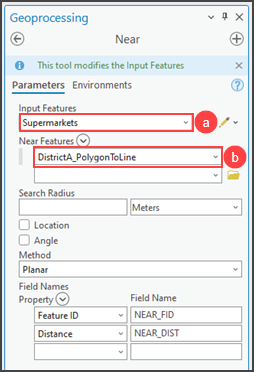 Configuring the Near tool parameters