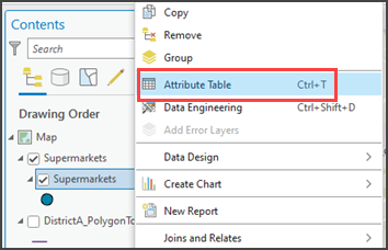 Navigating to the Attribute Table