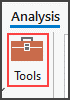 The Tools icon on the Analysis tab