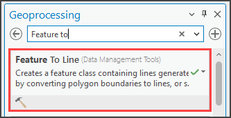 The Feature To Line tool in the Geoprocessing pane