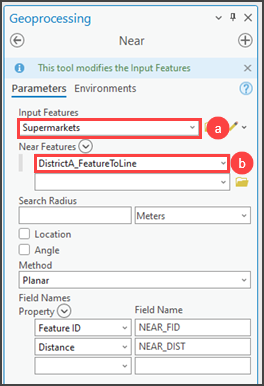 Configuring the Near tool parameters