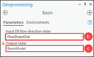 Configuring the Basin tool parameters