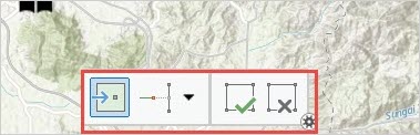 The editing toolbar in the map view of ArcGIS Pro.