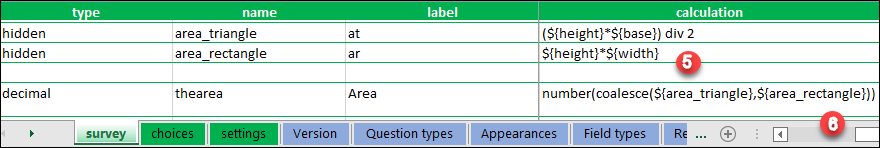 Configured hidden and numercal type questions.