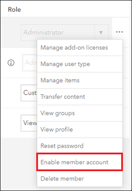 Enable the member's account to add the member as the administrative contact.