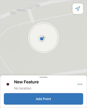 The Add Point button is available with the map crosshairs within the location of the user.
