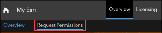 The image of the Request Permissions page from the Overview tab.