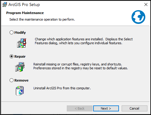 The ArcGIS Pro Setup dialog box.