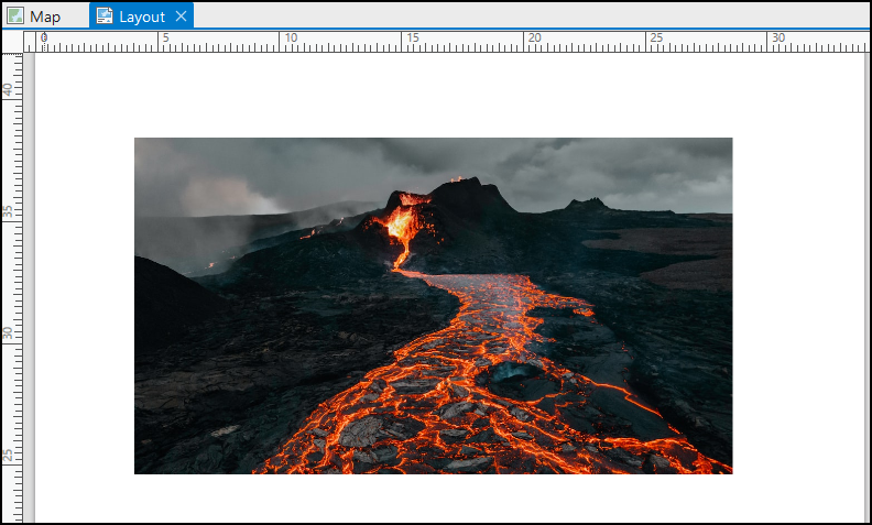 The selected picture being visible in the layout in ArcGIS Pro.