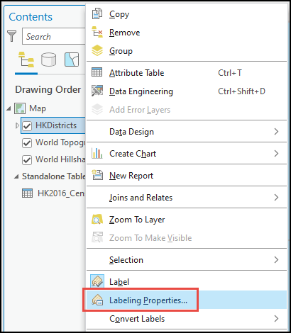 The Contents pane in ArcGIS Pro