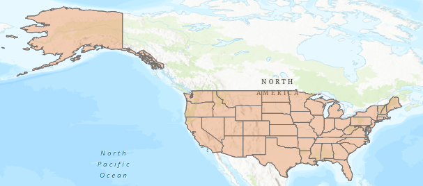 U.S states with internal boundaries