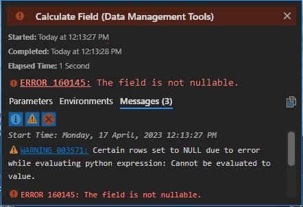 Error 160145: The field is not nullable