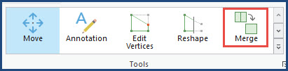 The Merge tool in the Tools group.