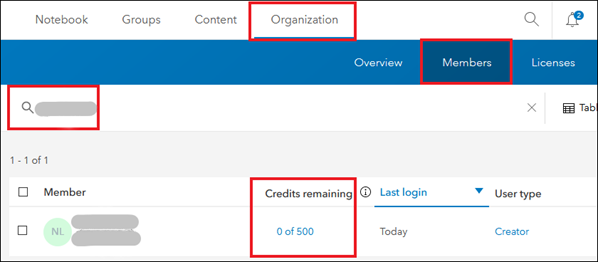 Navigate to the Members page to configure the member allocation credit.