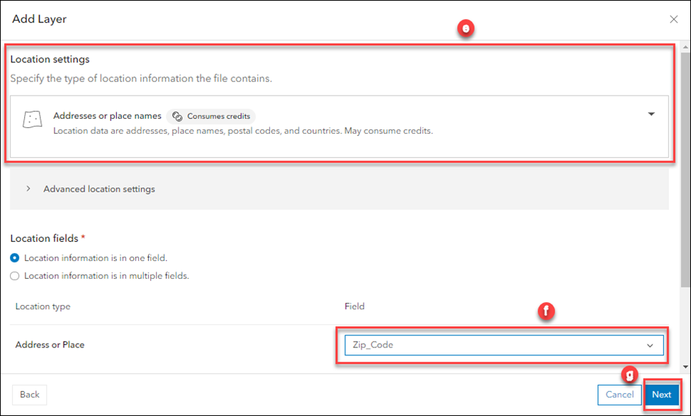 Configuration in Add Layer window