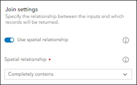 Join settings configuration for the Join Features tool