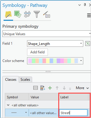 The Symbology pane in the layout view in ArcGIS Pro.