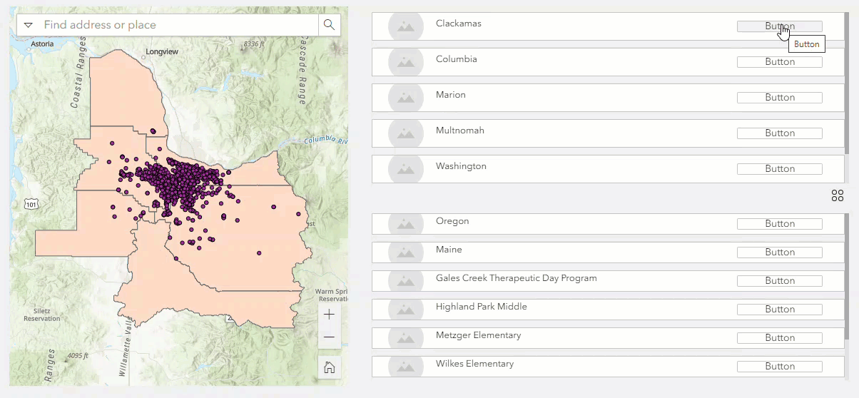 The schools list is filtered based on the selected county.