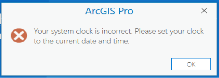 system clock error message
