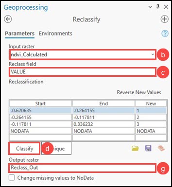 Configuring the Reclassify tool parameters