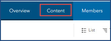 The Content tab.