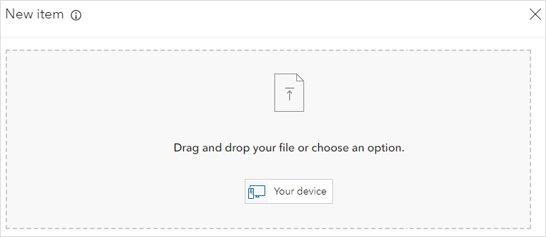 The 'New item' dialog box in Portal for ArcGIS.