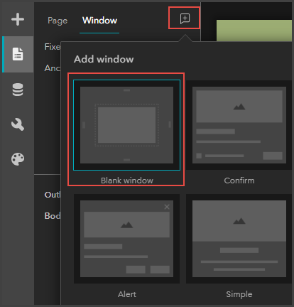 Select Blank window