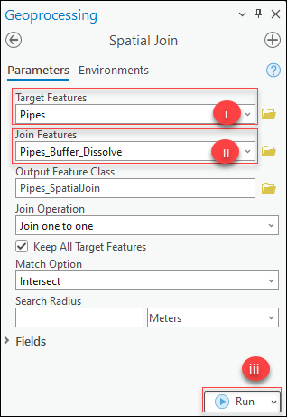 Spatial Join tool configuration