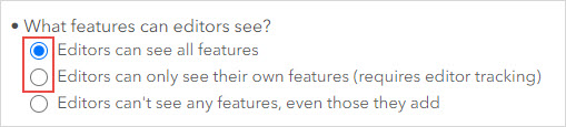 The Editors can see all features option enabled.