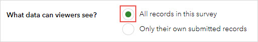 The All records in this survey option enabled.