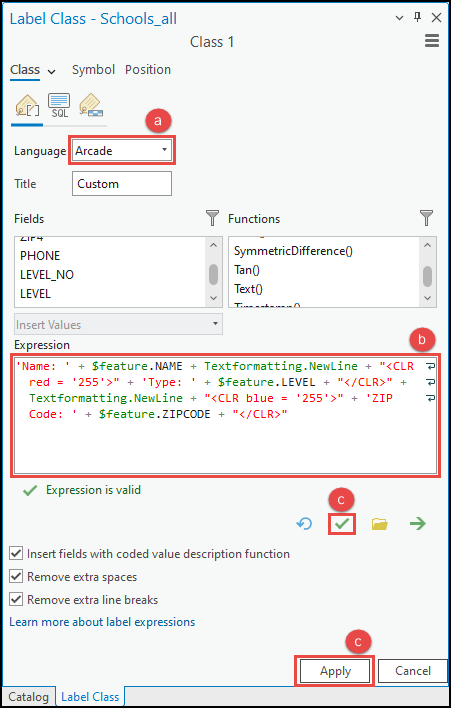 The Label Class pane in ArcGIS Pro