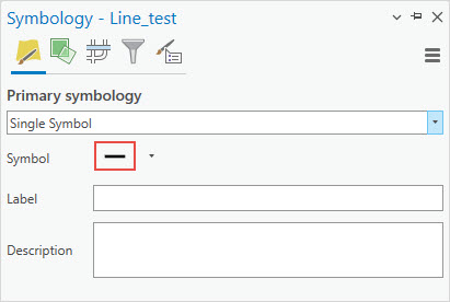 The line symbol in the Symbology pane.