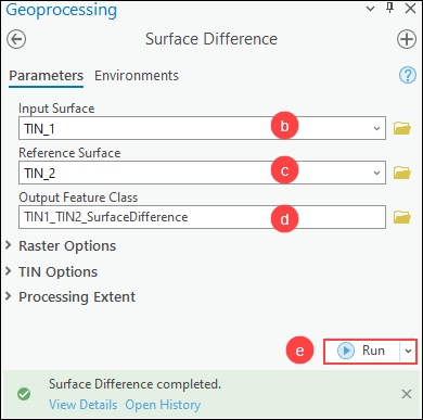 The Surface Difference pane