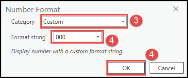 The Number Format dialog box