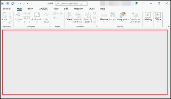A blank project opened in ArcGIS Pro