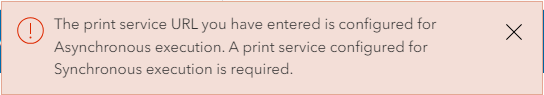 The error message returned when attempting to add a print service in Portal for ArcGIS