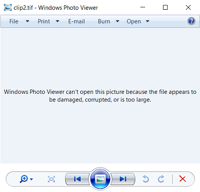Windows Photo Viewer file error