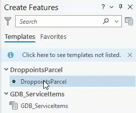 The Active template button in the Create Features pane.