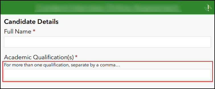 An example of the ArcGIS Survey123 Connect survey form