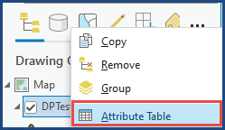 The Attribute Table option.
