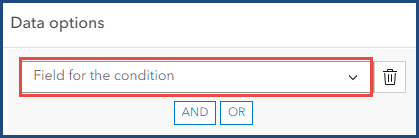 The Field for the condition drop-down button.