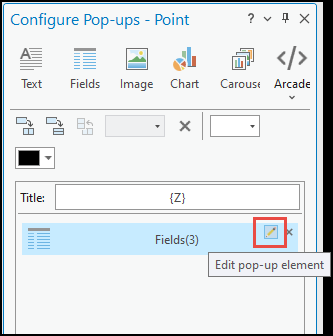 The Edit pop-up element button