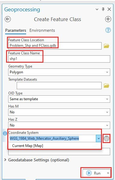 Create Feature Class parameters