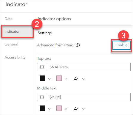 The Indicator window.