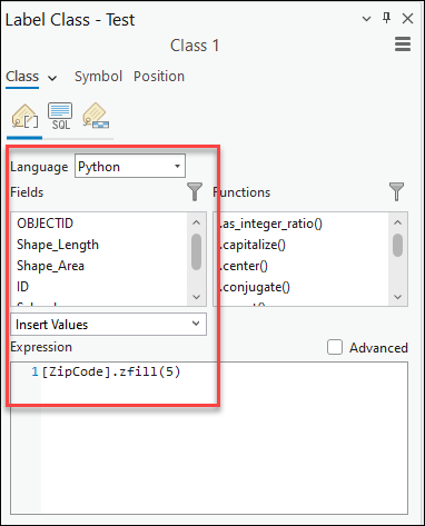 Python expression configuration in the Expression box