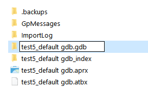 The renamed file geodatabase in File Explorer