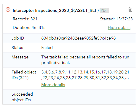 example of an error report