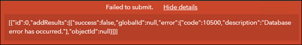 Error message when submitting a survey repsonse.png