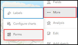 Navigating to the Forms option on the Settings toolbar